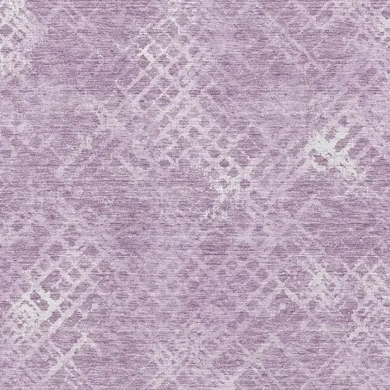 Lavender And Ivory Abstract Geometric Washable Area Rug With UV Protection Photo 3