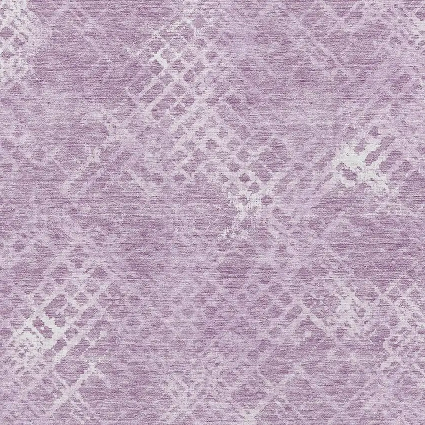 Lavender And Ivory Abstract Geometric Washable Area Rug With UV Protection Photo 3