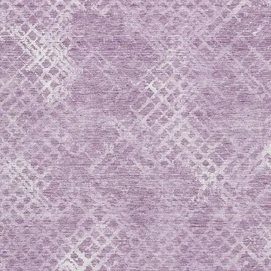 Lavender And Ivory Abstract Geometric Washable Area Rug With UV Protection Photo 3