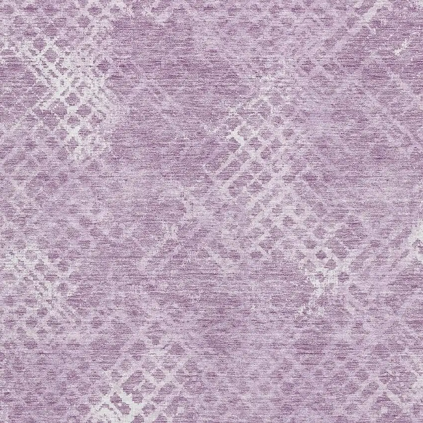 Lavender And Ivory Abstract Geometric Washable Area Rug With UV Protection Photo 3