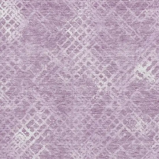 Lavender And Ivory Abstract Geometric Washable Area Rug With UV Protection Photo 3