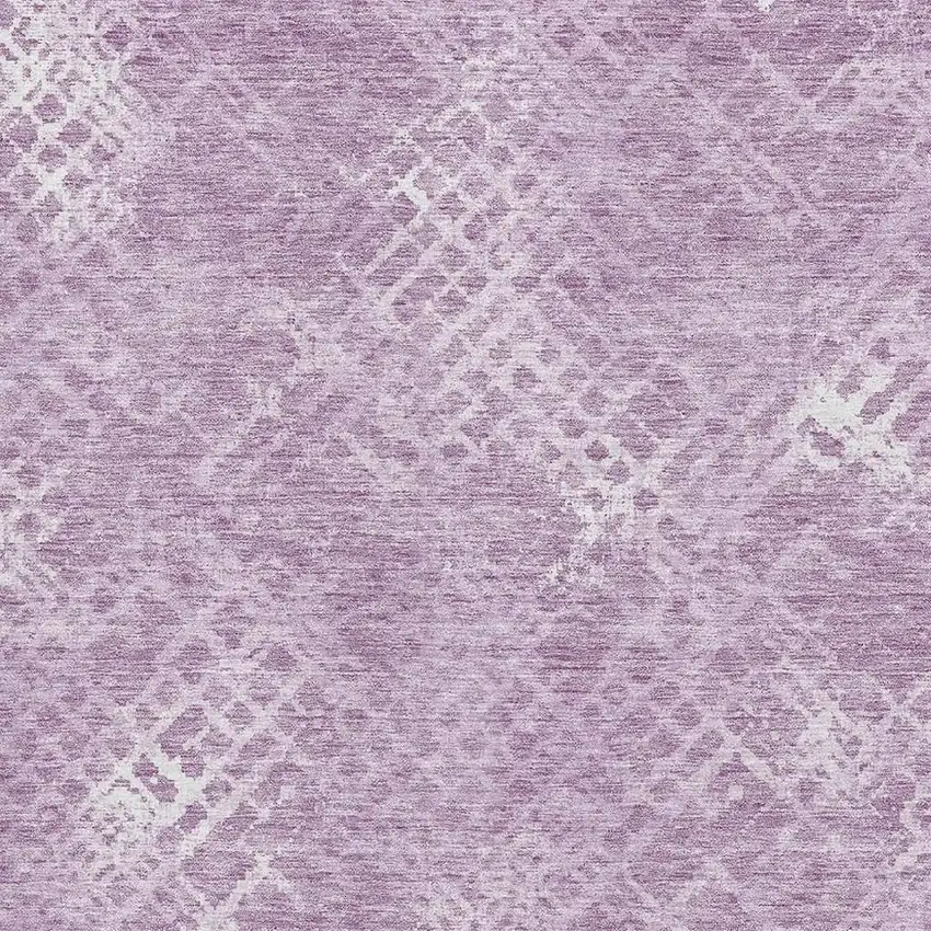 Lavender And Ivory Abstract Geometric Washable Area Rug With UV Protection Photo 4