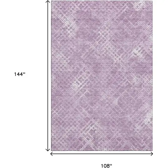 Lavender And Ivory Abstract Geometric Washable Area Rug With UV Protection Photo 3