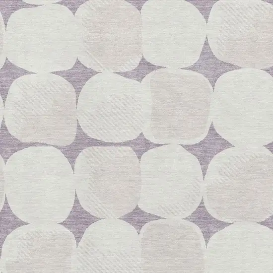 Lavender And Ivory Abstract Geometric Washable Area Rug With UV Protection Photo 3