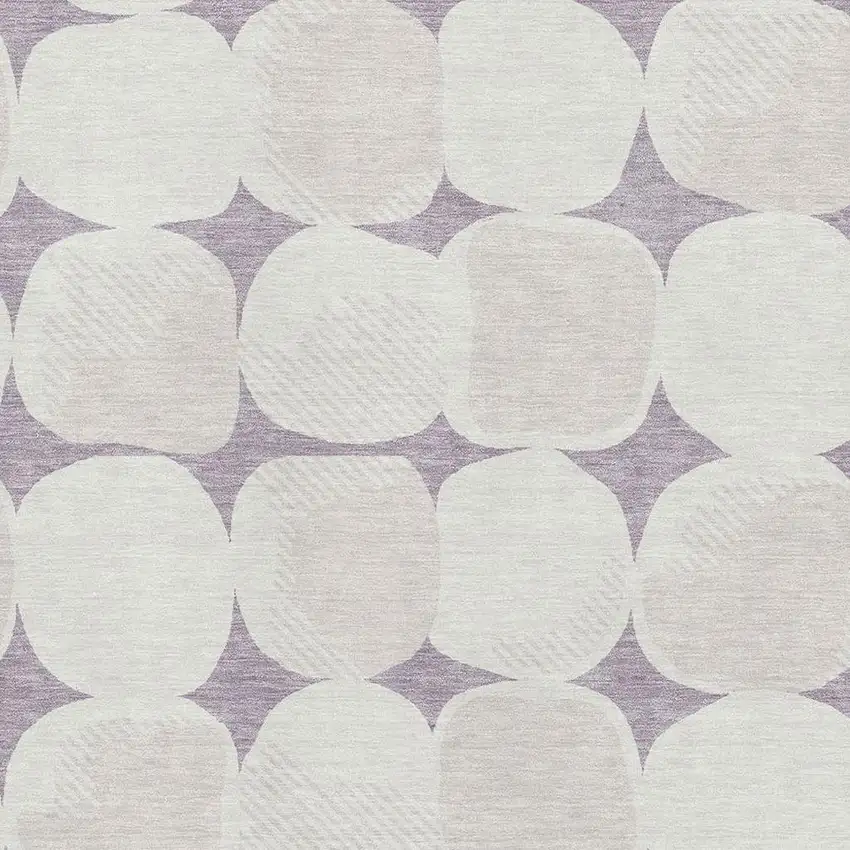 Lavender And Ivory Abstract Geometric Washable Area Rug With UV Protection Photo 3