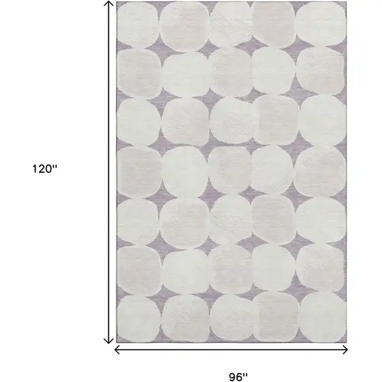 Lavender And Ivory Abstract Geometric Washable Area Rug With UV Protection Photo 7