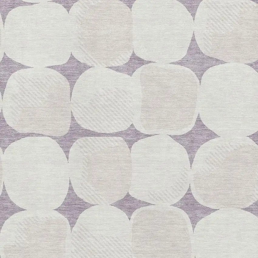 Lavender And Ivory Abstract Geometric Washable Area Rug With UV Protection Photo 3
