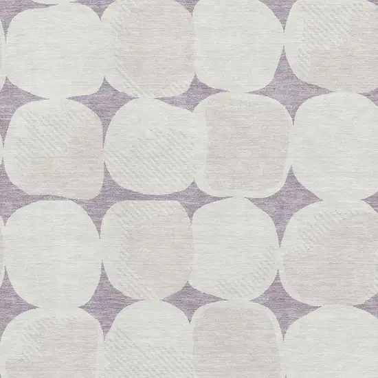 Lavender And Ivory Abstract Geometric Washable Area Rug With UV Protection Photo 3