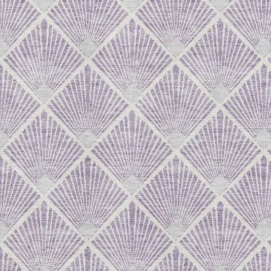Lavender And Ivory Abstract Geometric Washable Area Rug With UV Protection Photo 3