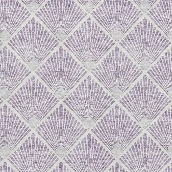 Lavender And Ivory Abstract Geometric Washable Area Rug With UV Protection Photo 3