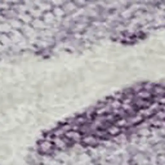 Lavender And Ivory Abstract Geometric Washable Area Rug With UV Protection Photo 2