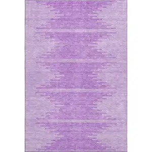 Photo of Lavender And Ivory Abstract Washable Area Rug With UV Protection
