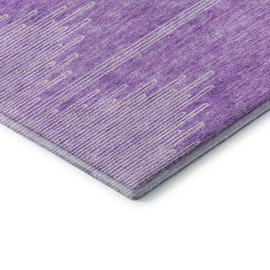 Lavender And Ivory Abstract Washable Area Rug With UV Protection Photo 8