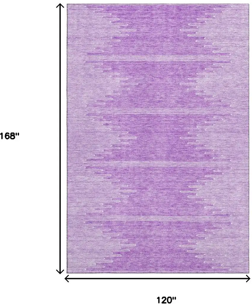 Lavender And Ivory Abstract Washable Area Rug With UV Protection Photo 7