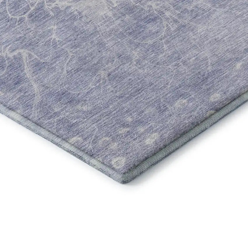 Lavender And Ivory Abstract Washable Area Rug With UV Protection Photo 8