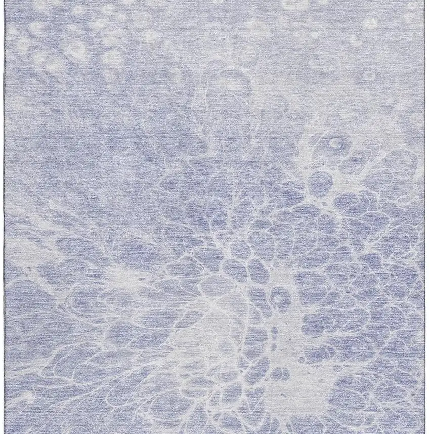 Lavender And Ivory Abstract Washable Area Rug With UV Protection Photo 4