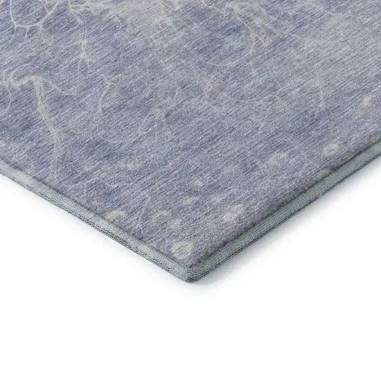 Lavender And Ivory Abstract Washable Area Rug With UV Protection Photo 8