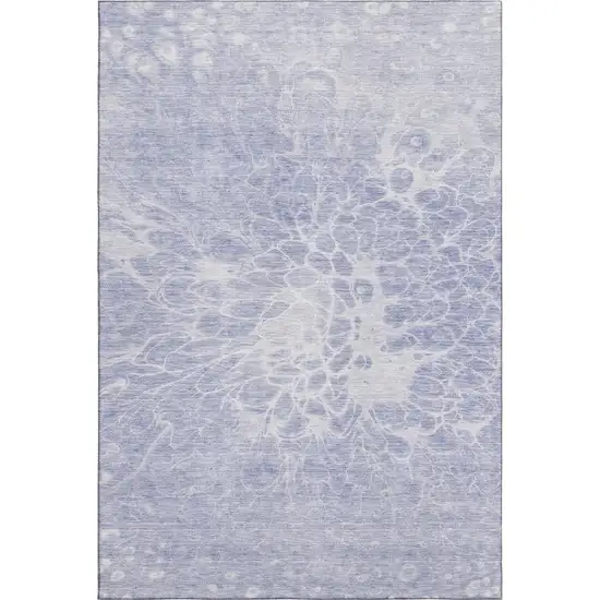 Lavender And Ivory Abstract Washable Area Rug With UV Protection Photo 1