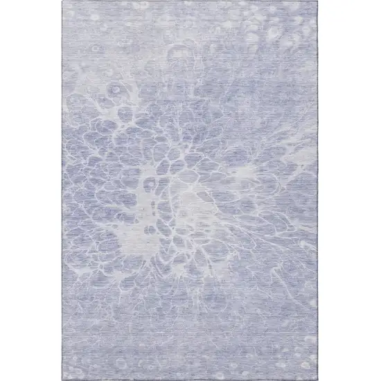Lavender And Ivory Abstract Washable Area Rug With UV Protection Photo 3