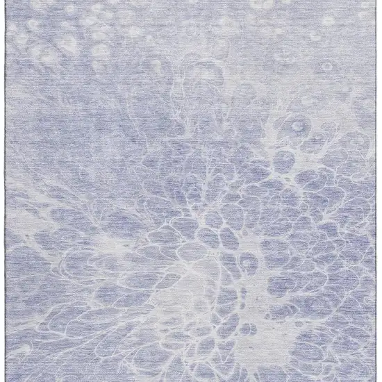 Lavender And Ivory Abstract Washable Area Rug With UV Protection Photo 4