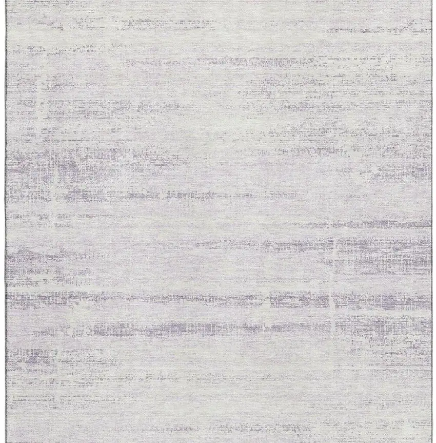 Lavender And Ivory Abstract Washable Area Rug With UV Protection Photo 3