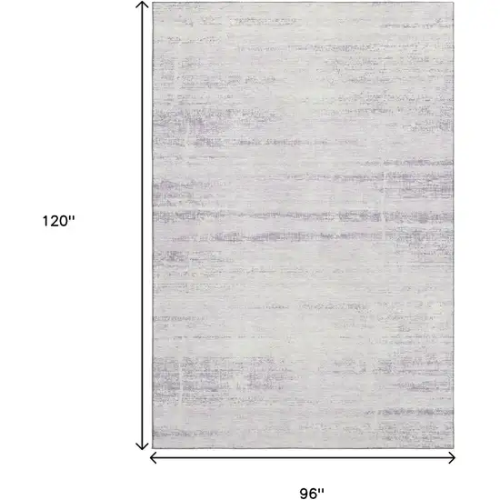 Lavender And Ivory Abstract Washable Area Rug With UV Protection Photo 3
