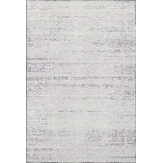 Lavender And Ivory Abstract Washable Area Rug With UV Protection Photo 4
