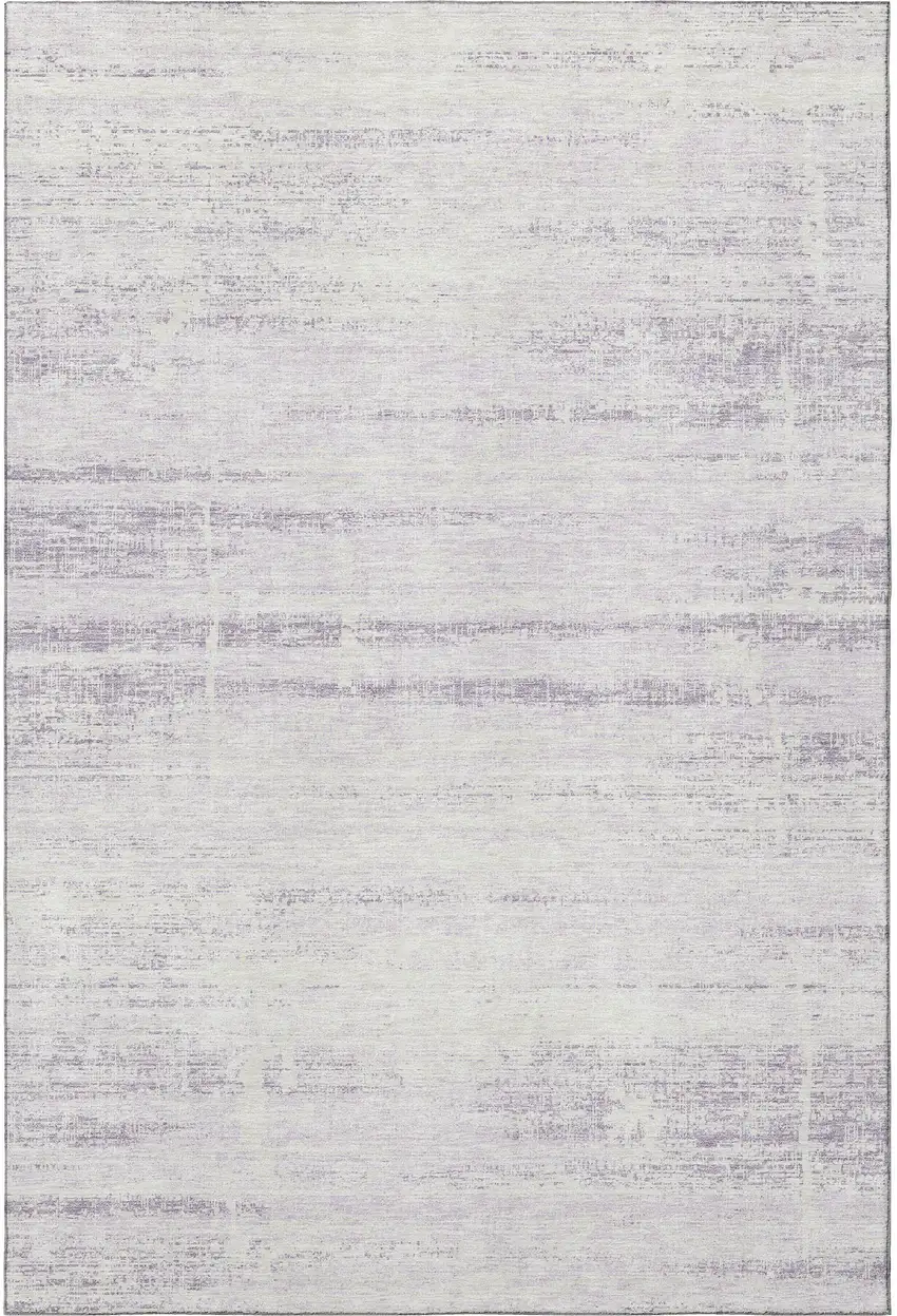 Lavender And Ivory Abstract Washable Area Rug With UV Protection Photo 4