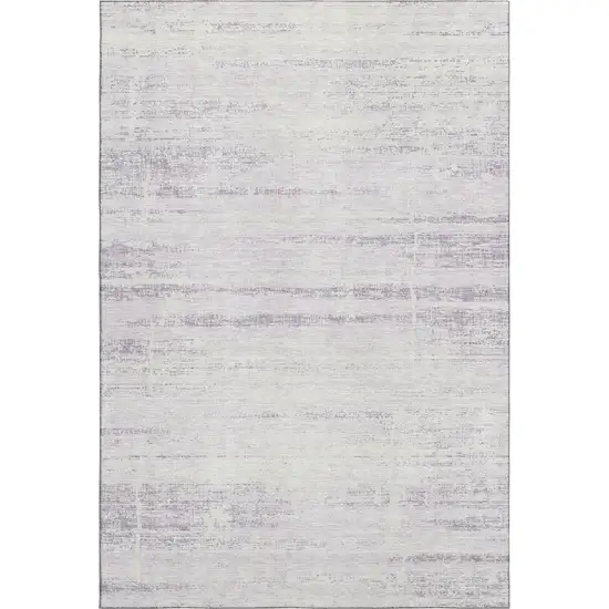 Lavender And Ivory Abstract Washable Area Rug With UV Protection Photo 1