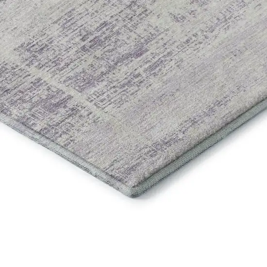 Lavender And Ivory Abstract Washable Area Rug With UV Protection Photo 8