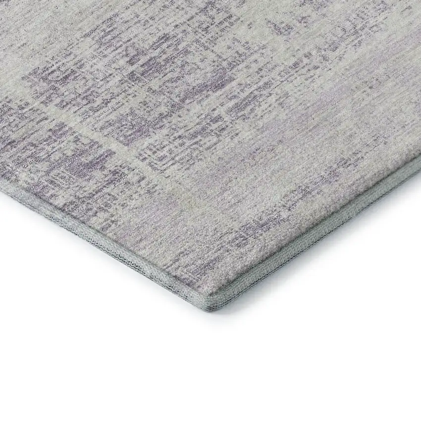 Lavender And Ivory Abstract Washable Area Rug With UV Protection Photo 8