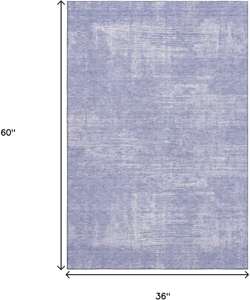 Lavender And Ivory Abstract Washable Area Rug With UV Protection Photo 3