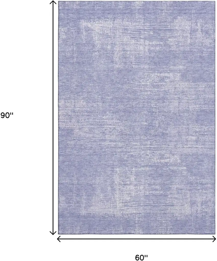 Lavender And Ivory Abstract Washable Area Rug With UV Protection Photo 3
