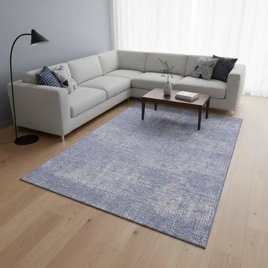 Lavender And Ivory Abstract Washable Area Rug With UV Protection Photo 2