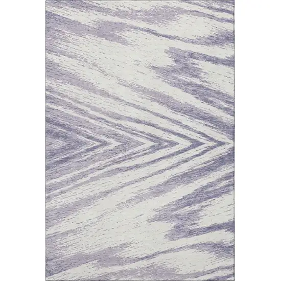 Lavender And Ivory Abstract Washable Area Rug With UV Protection Photo 4