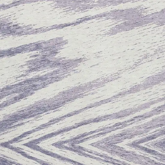 Lavender And Ivory Abstract Washable Area Rug With UV Protection Photo 3