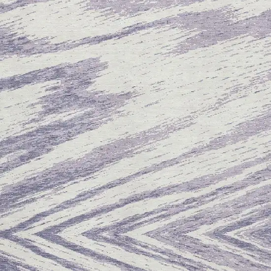 Lavender And Ivory Abstract Washable Area Rug With UV Protection Photo 3