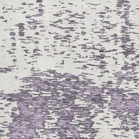 Lavender And Ivory Abstract Washable Area Rug With UV Protection Photo 2