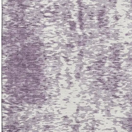 Lavender And Ivory Abstract Washable Area Rug With UV Protection Photo 2
