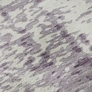 Photo of Lavender And Ivory Abstract Washable Area Rug With UV Protection