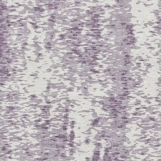 Lavender And Ivory Abstract Washable Area Rug With UV Protection Photo 2