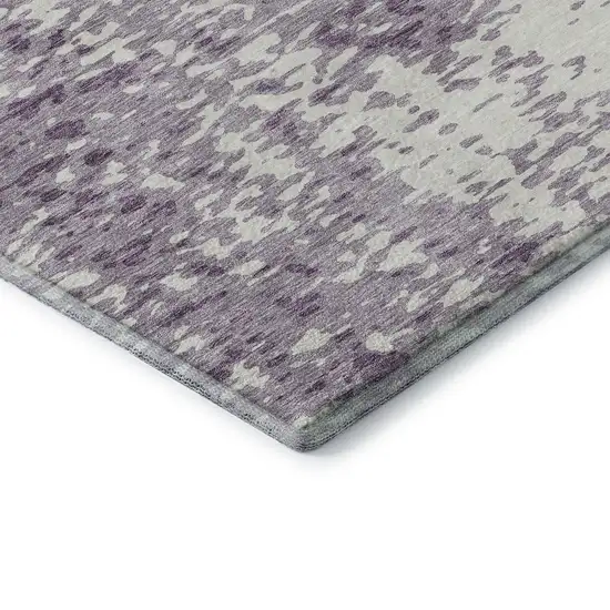 Lavender And Ivory Abstract Washable Area Rug With UV Protection Photo 7