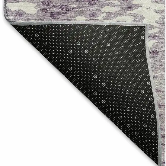 Lavender And Ivory Abstract Washable Area Rug With UV Protection Photo 6