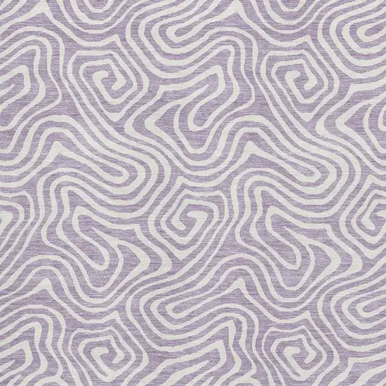 Lavender And Ivory Abstract Washable Area Rug With UV Protection Photo 2
