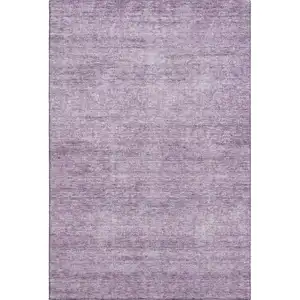 Photo of Lavender And Ivory Abstract Washable Area Rug With UV Protection