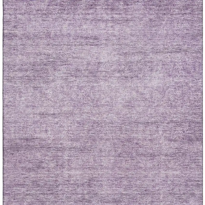 Lavender And Ivory Abstract Washable Area Rug With UV Protection Photo 3