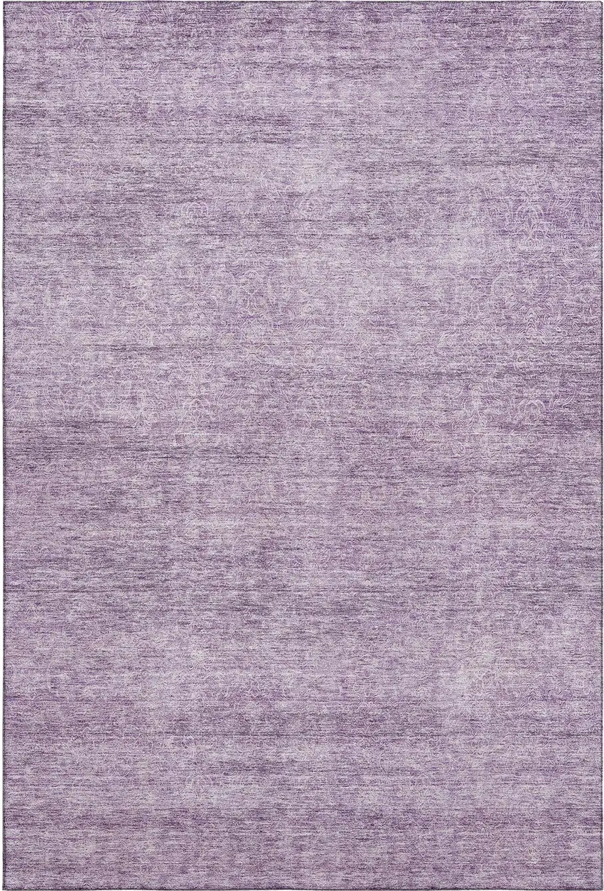 Lavender And Ivory Abstract Washable Area Rug With UV Protection Photo 1