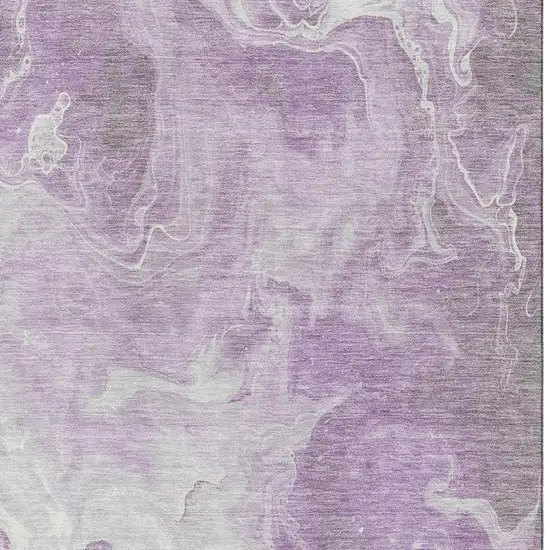 Lavender And Ivory Abstract Washable Area Rug With UV Protection Photo 2