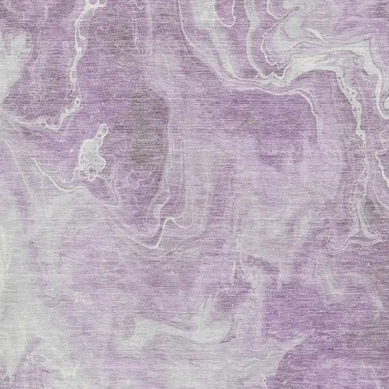 Lavender And Ivory Abstract Washable Area Rug With UV Protection Photo 2