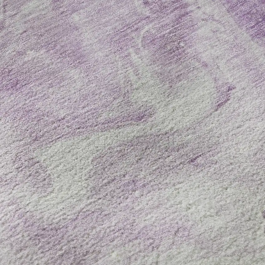 Lavender And Ivory Abstract Washable Area Rug With UV Protection Photo 8